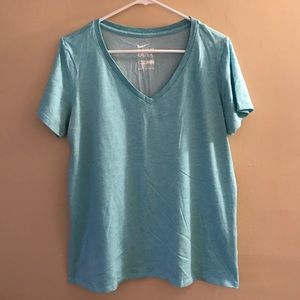 NIKE The Nike Tee Dri-fit V-neck Heather Blue XL